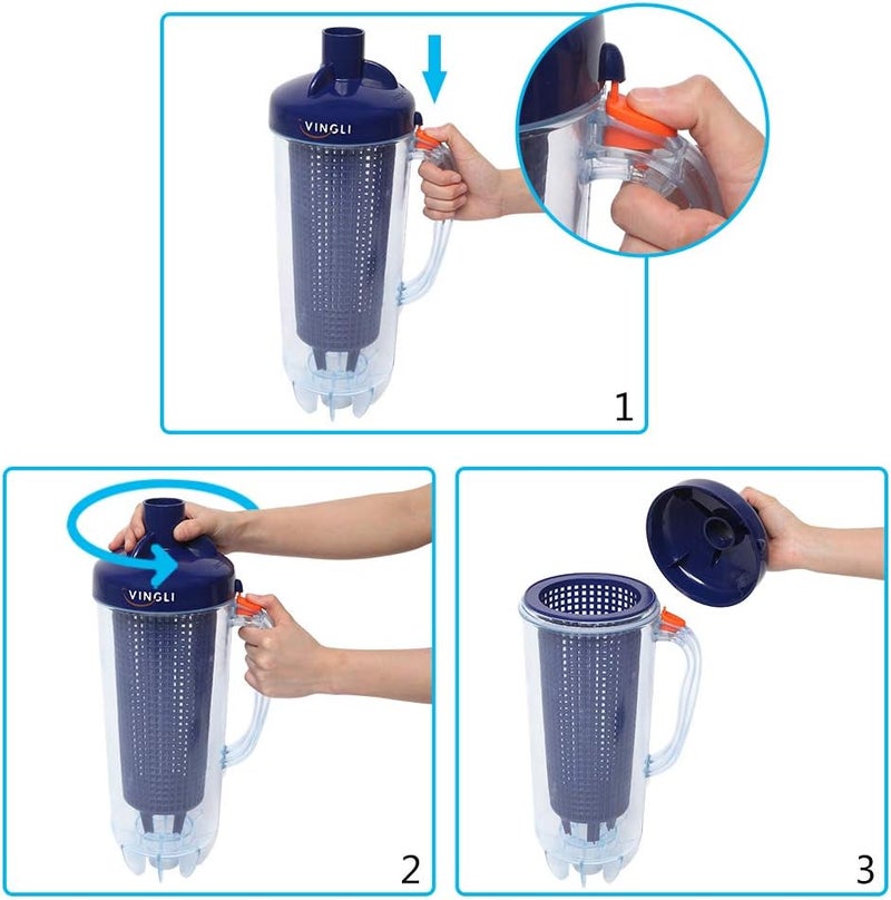 VINGLI Professional Leaf Trap Skim Leaves and Twigs Blue Leaf Canister with Plastic Mesh Basket Fits Automatic Pool Vacuum Cleaner - Image 5